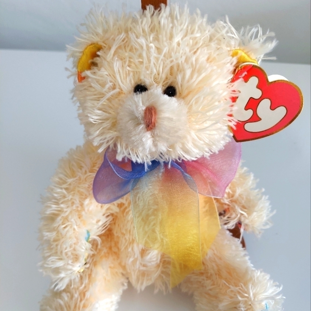 TY Attic Treasure Beanie Baby Bear Carmella - Color Me Happy